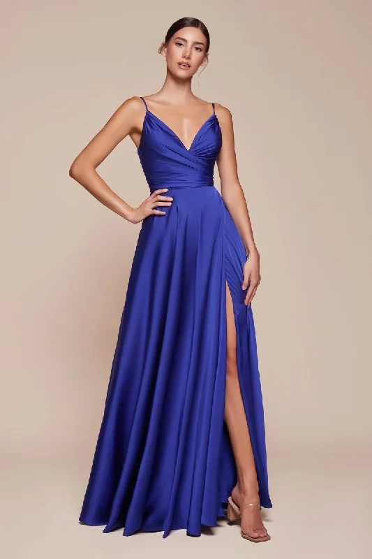 Limited Time Offers Cinderella Divine 7485 A Line Long Formal Slit Prom Dress