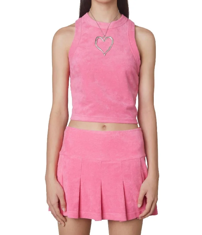 Season Offer Pleated Terry Skort In Pink