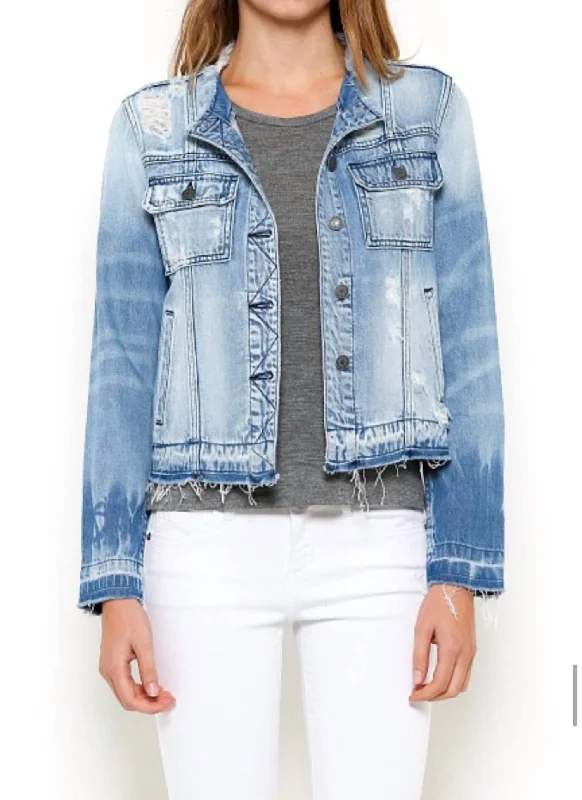 Hot Picks Colette Collarless Jacket In Light Denim