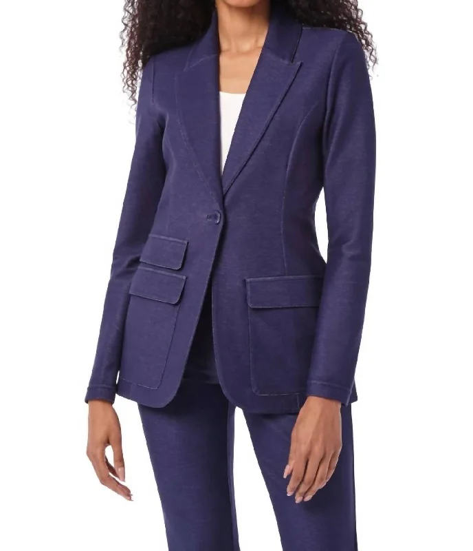 Inspired By You, Designed For You Vesta Blazer In Medium Blue Wash