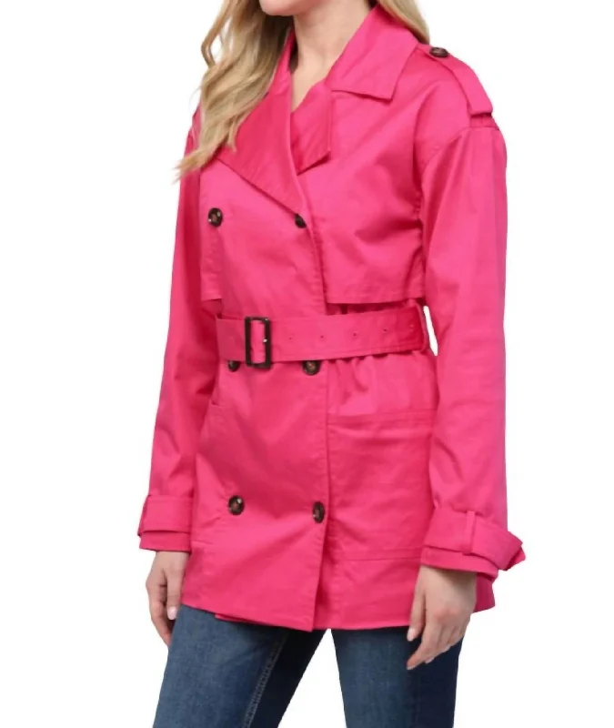 Huge Discounts This Week Trench Coat In Fushsia