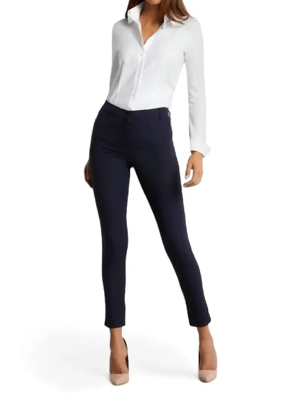 Chic & Cozy Apparel Embossed Thea Pant In Navy