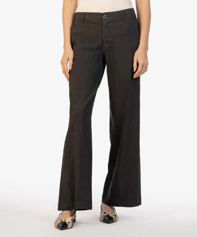 Hot Picks Meg Linen Wide Leg Pant In Charcoal