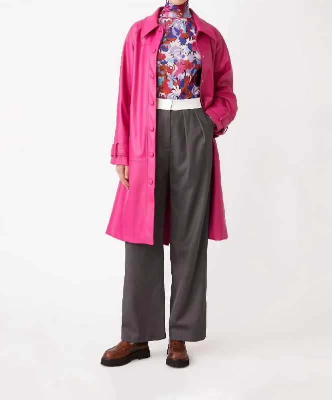 Quality Wear Eddy Trench Coat In Fuschia