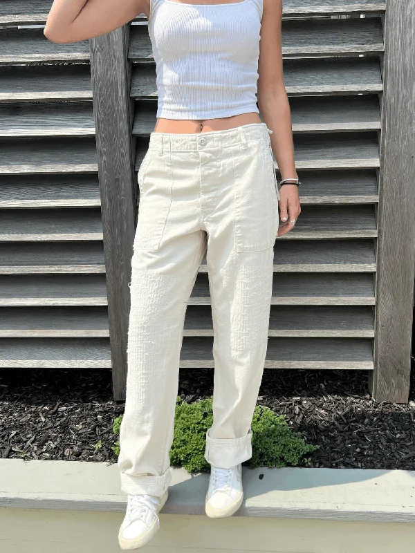 Playful Elegance Well Worn Baker Pants In Natural