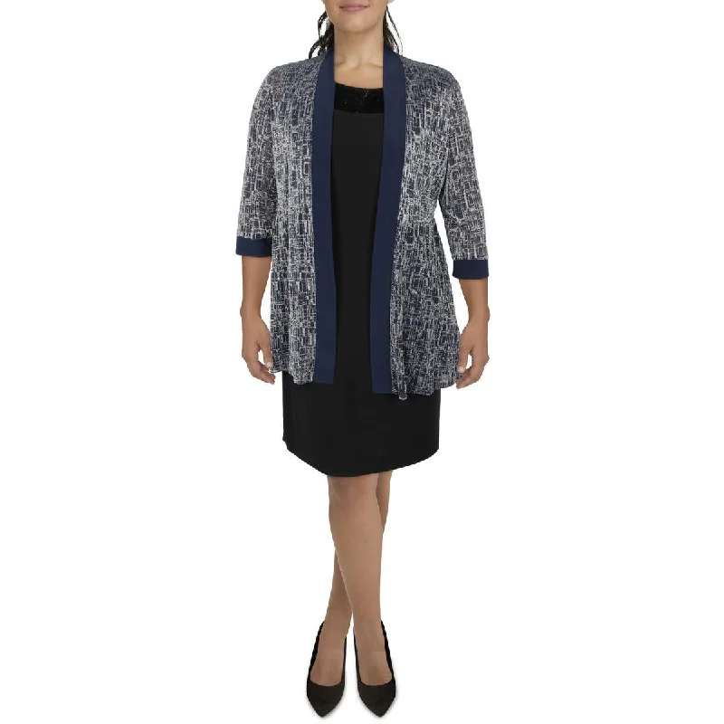 Mid Season Sale Womens Knit Metallic Duster Blazer