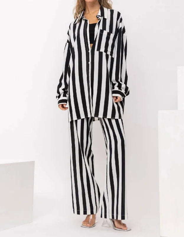 Wardrobe Upgrade Striped Pant In Black And White