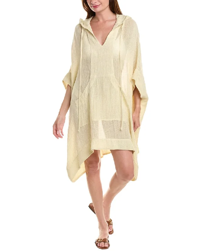 Trendy New Clothes Lisa Marie Fernandez Hooded Linen-Blend Poncho