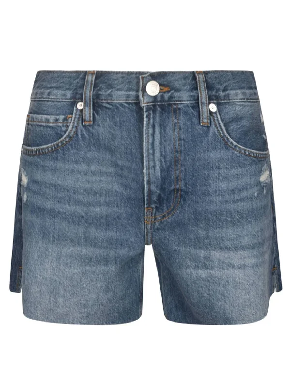 Style Without Limits Women's Distressed Denim Shorts In Azure