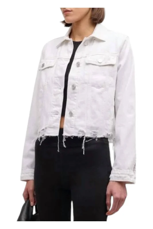 You'Ll Love Us Because Vintage Denim Jacket In White