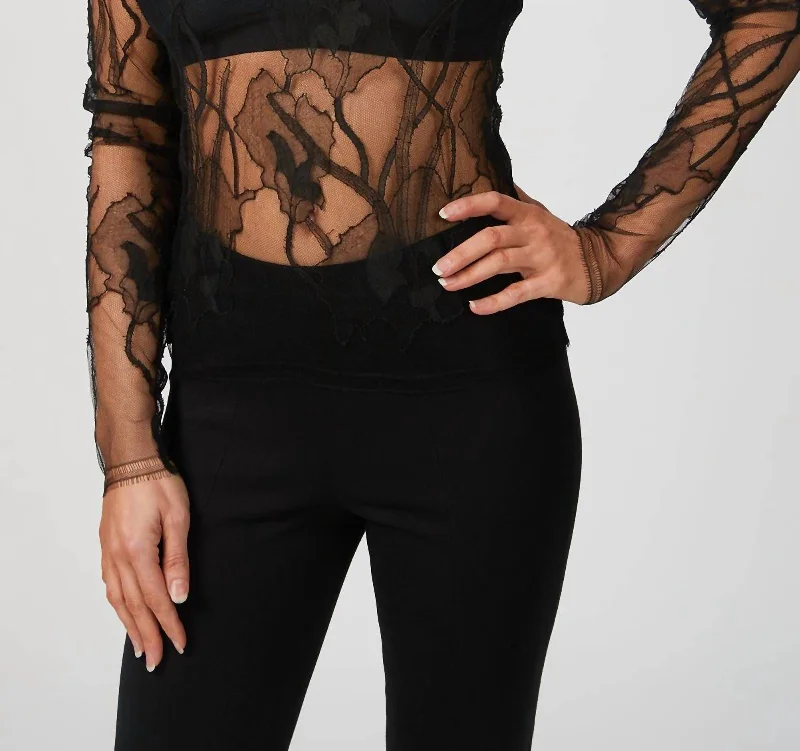 Pastel Styles Petra Lace Top In Black