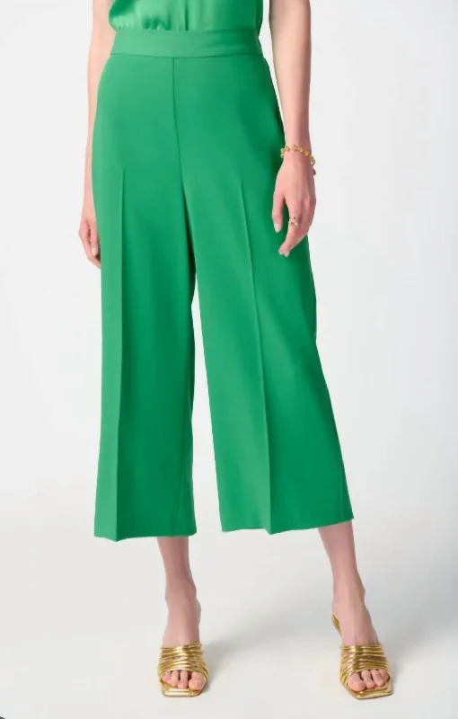 Runway Inspired Wear Pleated Wide Leg Pants In Island Green