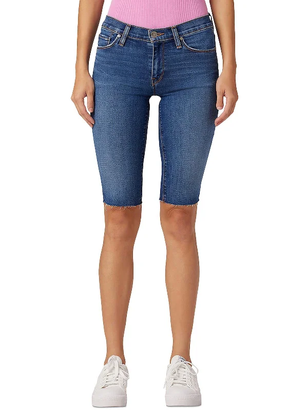 Hollywood Glam Award - Show Style Womens Mid-Rise Bermuda Denim Shorts