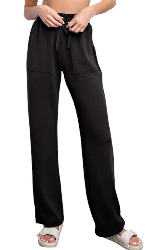 End Of Month Blowout Modal Straight Lounge Pants - Plus In Black