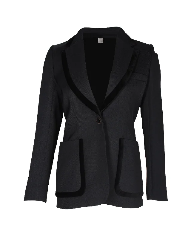 Vintage Style Clothing Sale Sandro Elna Single-Breasted Blazer in Black Wool