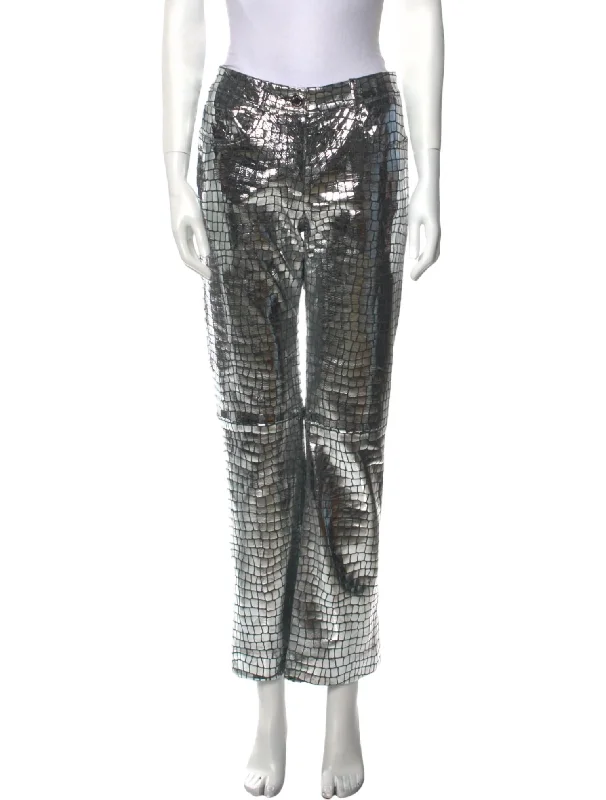 Flash Sale, Don't Miss Alligator Pants In Silver