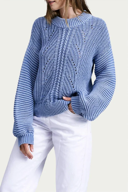 Cool Prices Ternay Mineral Wash Ribbed Sweater In Acid Blue