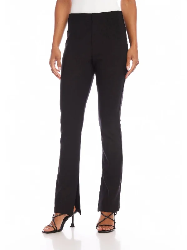 Effortless Chic Apparel Side Slit Bootcut Pants In Black