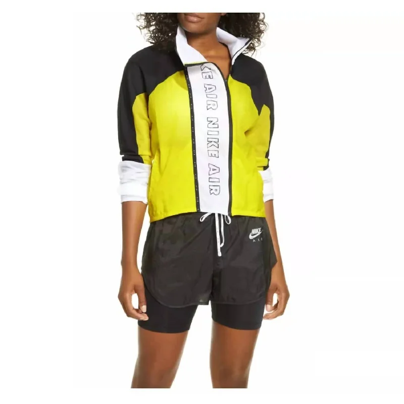 Flash Sale, Don't Miss Full-Zip Running Jacket In Yellow/black/white