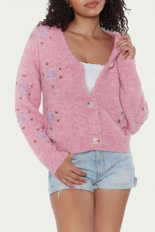 Trend Alert Surat Floral Cardigan In Pink