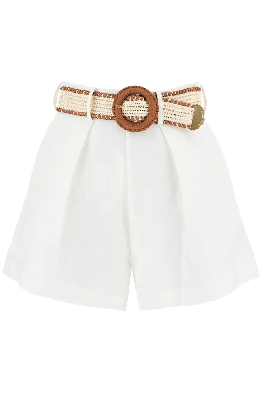 Feminine Grace Zimmermann Women's Halliday Linen Tuck Shorts