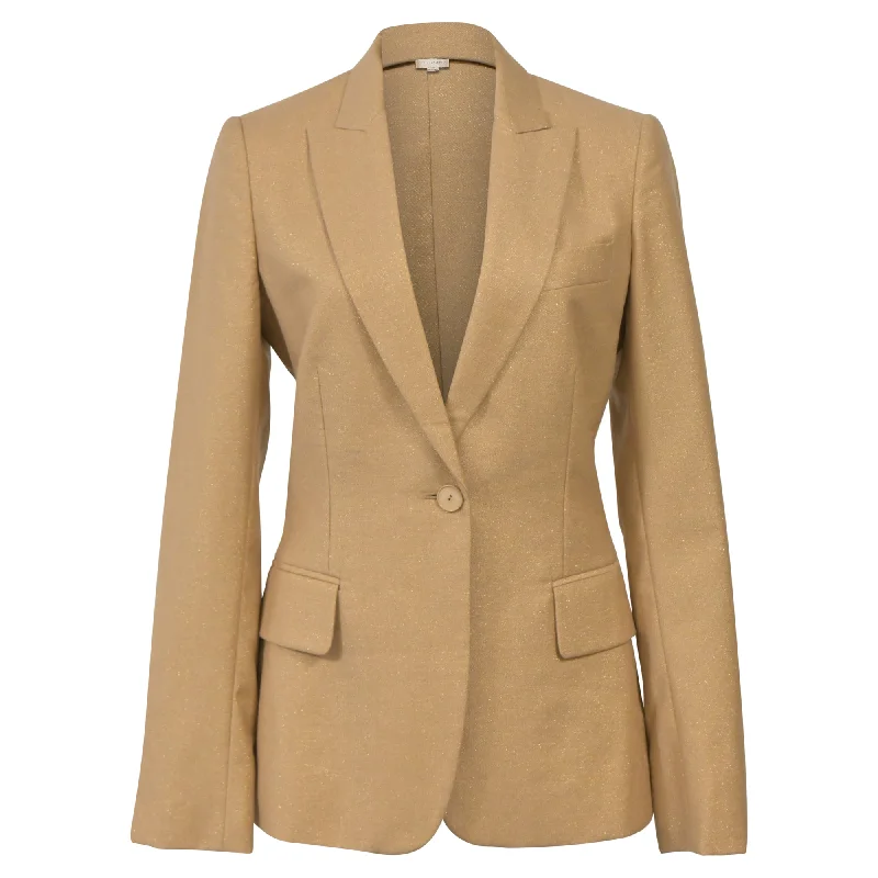 Women's Fashion Hotspots Stella Mccartney Glittered Single-Breasted Blazer in Brown Wool