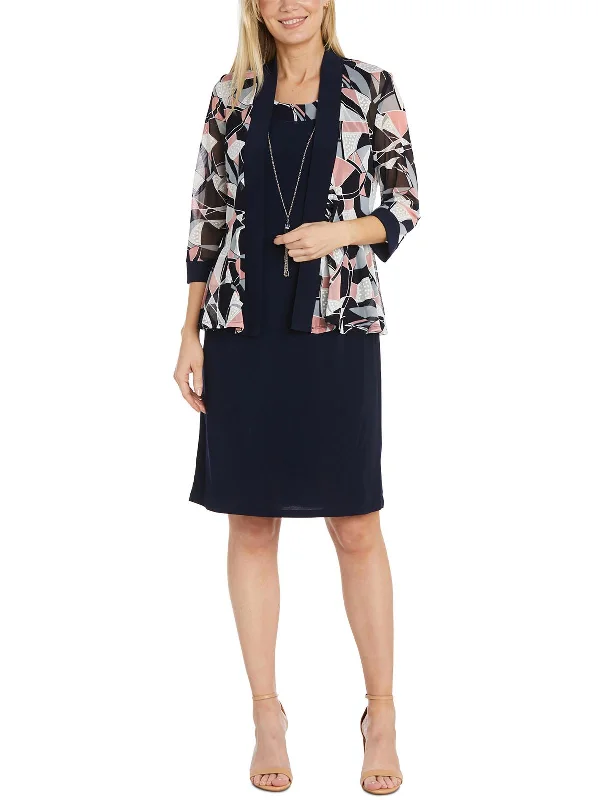 Beat The Heat In Tropical Styles Womens Printed Mesh Open-Front Blazer