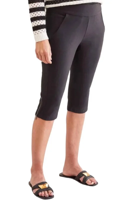 Stylish Savings Flatten It Pull On Capri Pants In Black