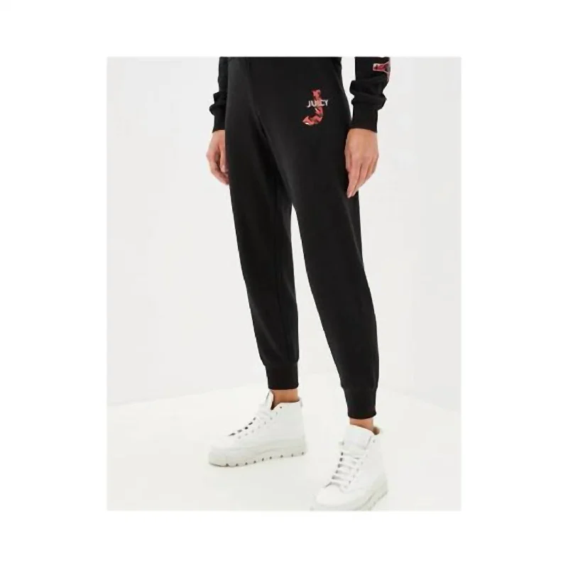 Contemporary Elegance Women's Pitch Juicy Fleece Track Jogger Pants In Black