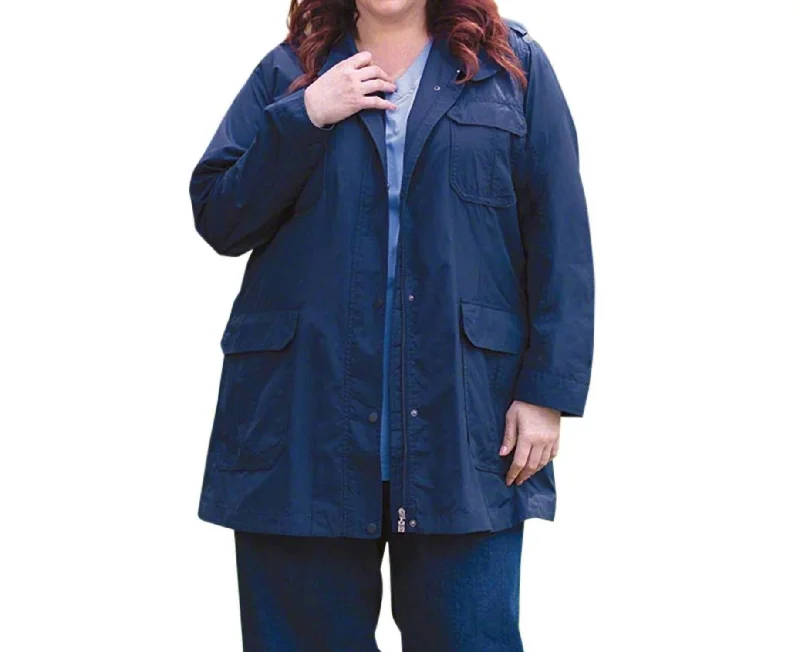 Travel Essentials Spencer Long Sleeve Jacket - Plus Size In Navy Spencer