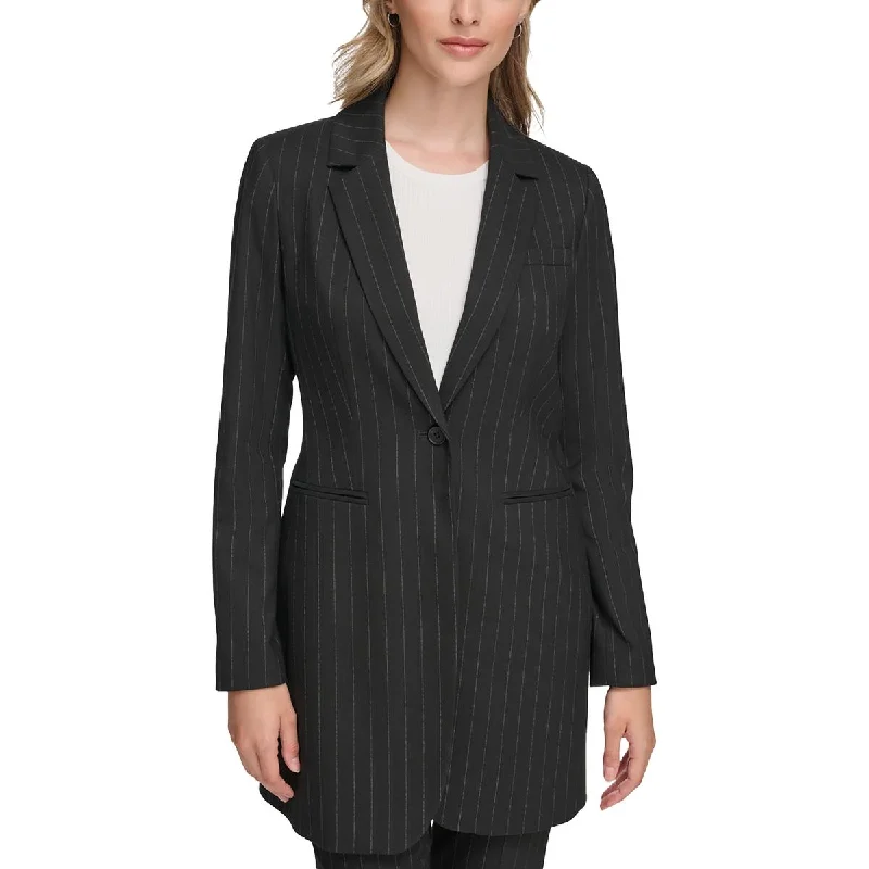 Limited Stock Womens Stiped Business One-Button Blazer