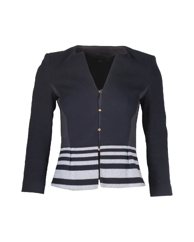 Gorgeous Glamour Collection Boss Hugo Boss Jeisina Blazer in Navy Blue Cotton