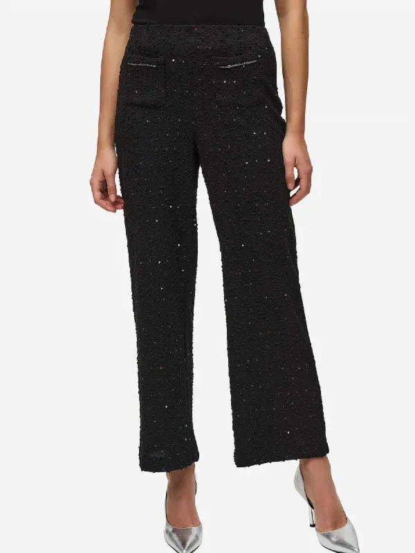 Ends Soon Sequins Boucle Pants In Black