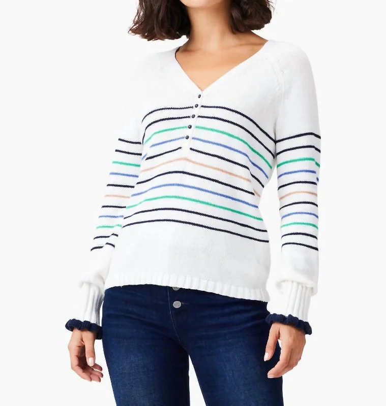 Spring Fling Sale Maritime Stripe Sweater In Cream Multi