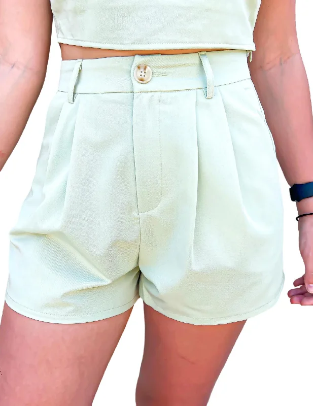 Browse Our Top Products Pleat Detail Short In Sage