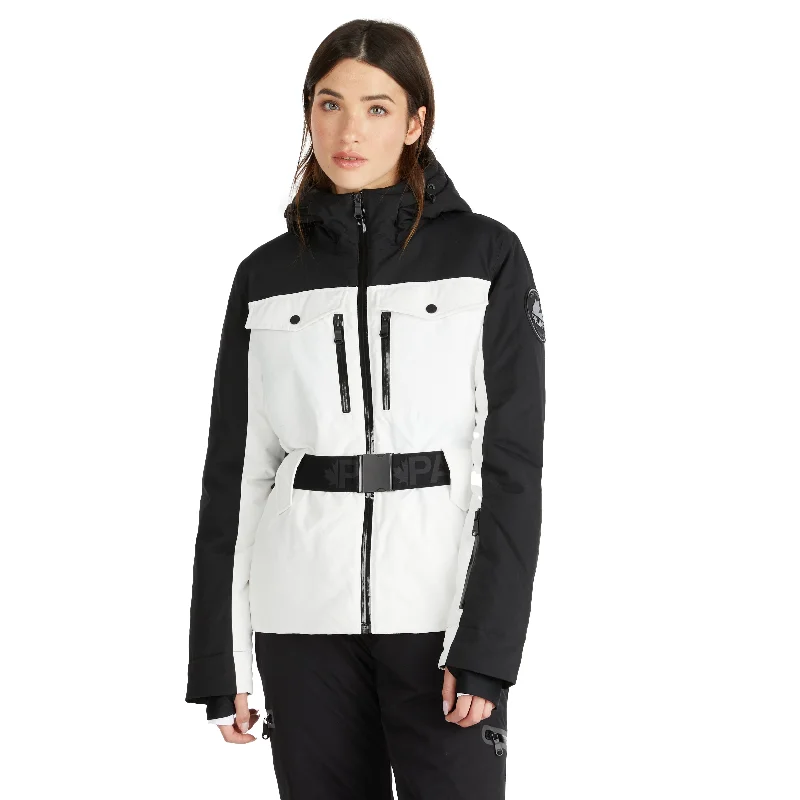 Spring Fashion Pajar Women's Gabbi Belted Ski Jacket with Fixed Hood