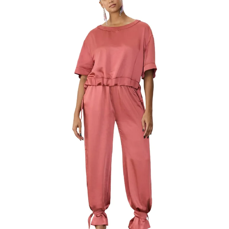 Big Discounts Satin Ribbon Pants In Cassis