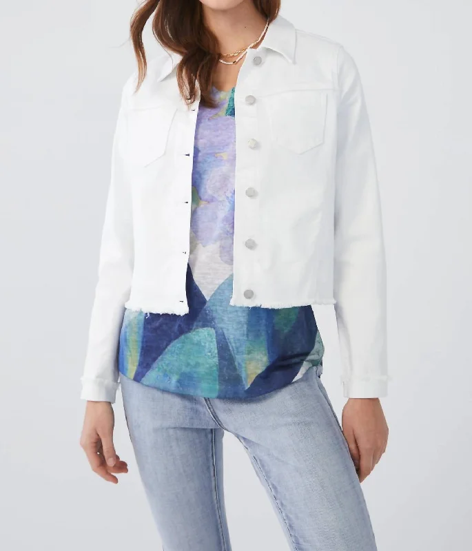 Limited Time Deal Crop Shirt Jacket In White