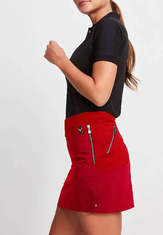 Daily Deals Suzette Sport Luxe Skort In Atomic Red