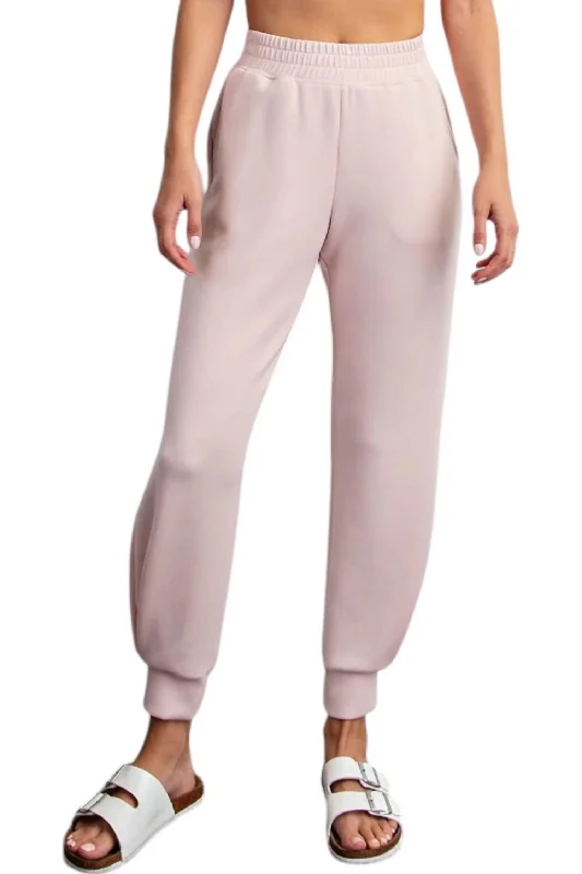 Y2K Nostalgic Fashion Look Modal Jogger Pants In Baby Pink