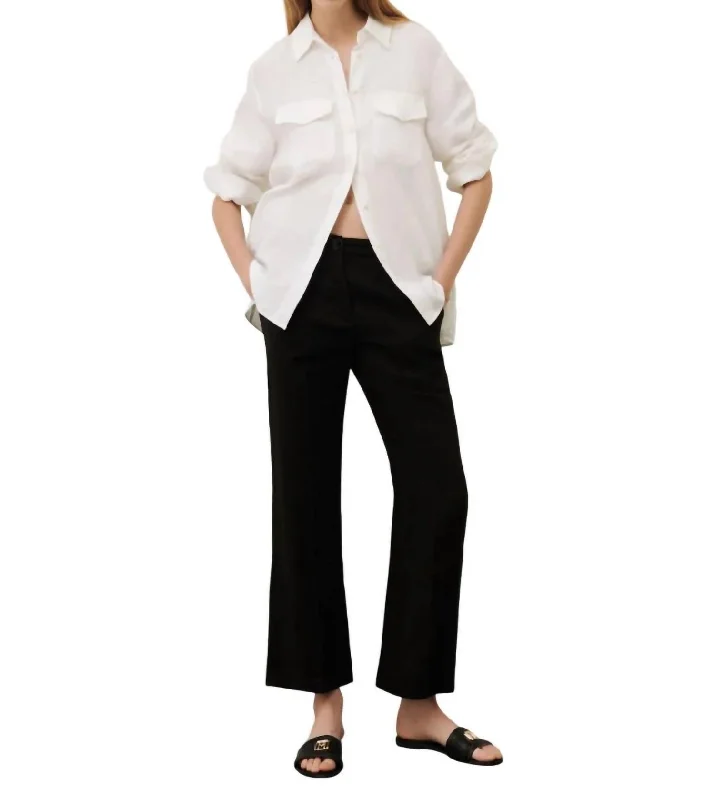 Season Appropriate Women's Collection Muschio Linen Pant In Black