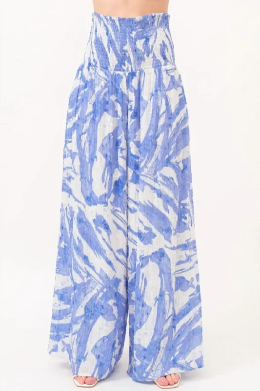 Your Timeless Wardrobe Awaits Abstract Wide Leg In Blue