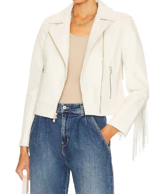 Best Deals Of The Season Kravitz Fringe Jacket In Cream