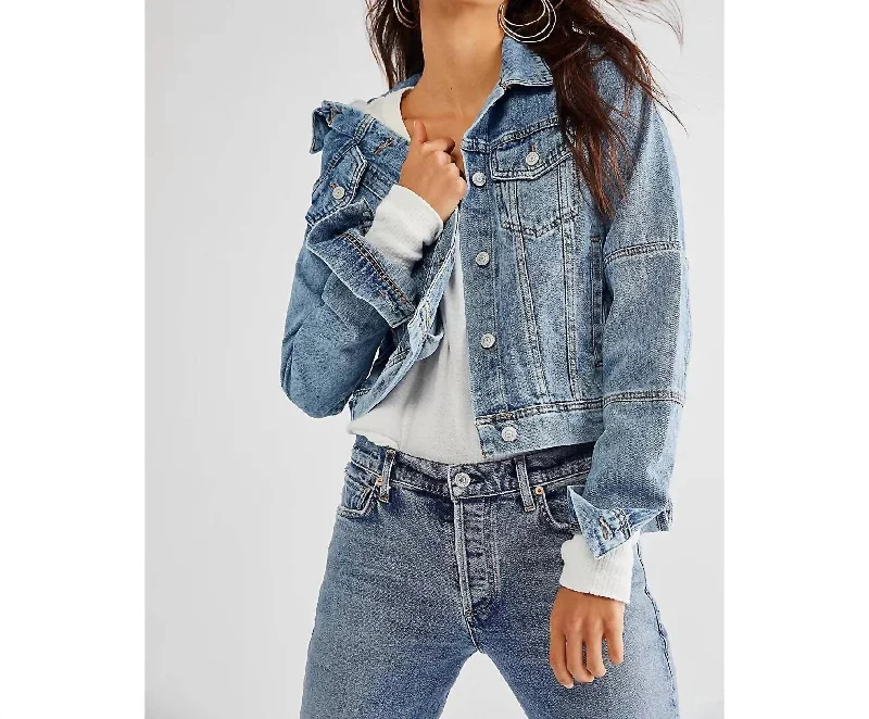 The Epitome Of Modern Women's Fashion Rumors Denim Jacket In Light Indigo