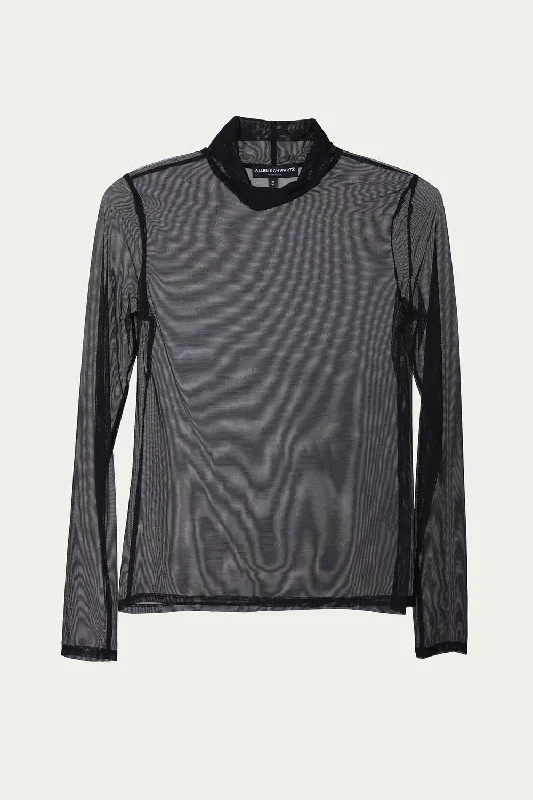 Fashion Deal Raelyn Mesh Turtleneck In Black