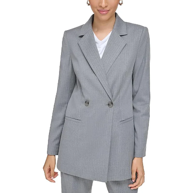 Exclusive Deals Online Womens Striped Shoulder Pads Double-Breasted Blazer