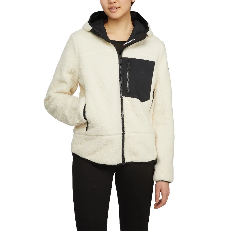 Spring Wardrobe Pajar Women's Blakely Boyfriend Fit Sherpa Jacket with Fixed Hood