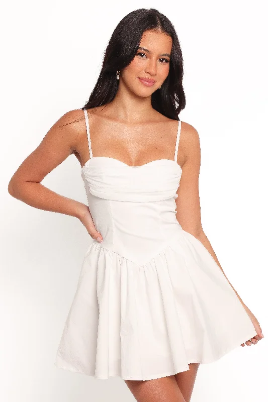 Feminine Soft - Hued Styles Elise Mini Dress - Off White