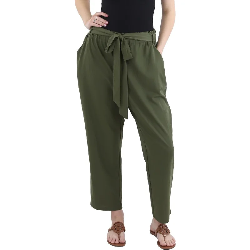 Fashion-Forward Womens Belted Comfort Waist Palazzo Pants