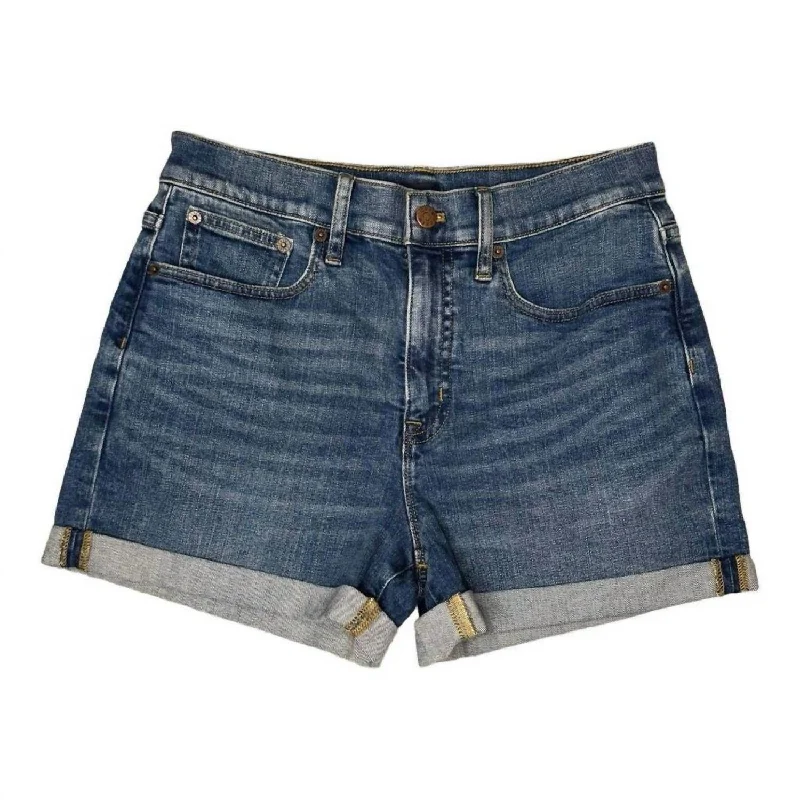 Vintage Elegance Women's Classic Denim Short In Blue